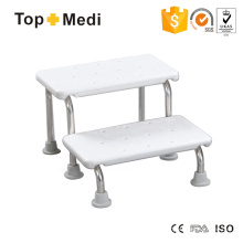 Equipo de seguridad de baño Topmedi silla de baño de acero compacta portátil